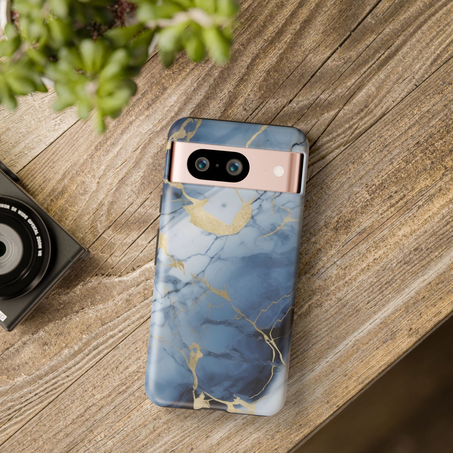 Navy Blue Marble Tough Phone Case