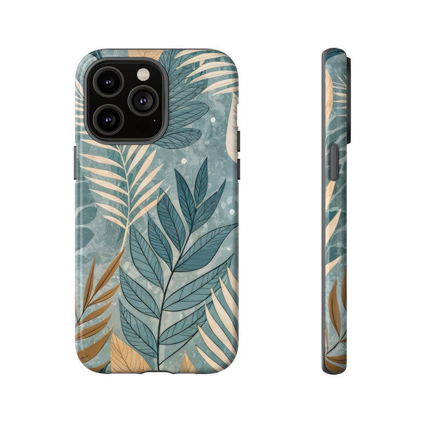 Blue Boho Leaves Tough Case