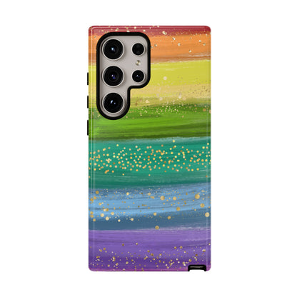 Rainbow Glitter Brush Strokes - Tough Case