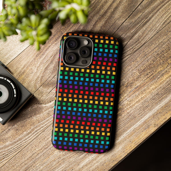 Rainbow Dots on Black - Tough Case