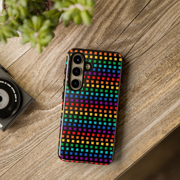 Rainbow Dots on Black - Tough Case