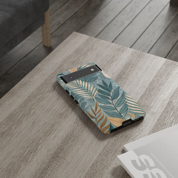 Blue Boho Leaves Tough Case