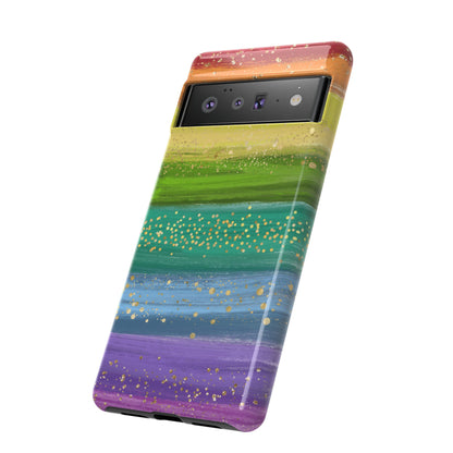 Rainbow Glitter Brush Strokes - Tough Case