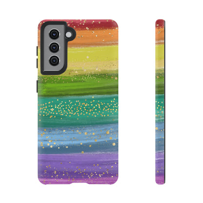 Rainbow Glitter Brush Strokes - Tough Case