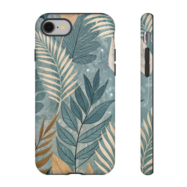 Blue Boho Leaves Tough Case