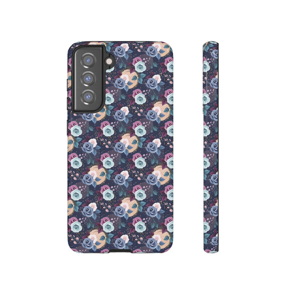 Navy & Pink Florals  - Tough Phone Case