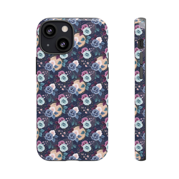 Navy & Pink Florals  - Tough Phone Case