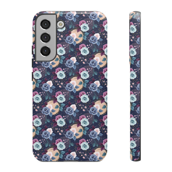 Navy & Pink Florals  - Tough Phone Case