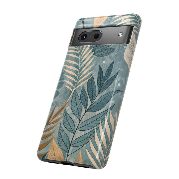 Blue Boho Leaves Tough Case