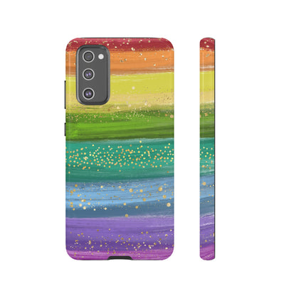 Rainbow Glitter Brush Strokes - Tough Case