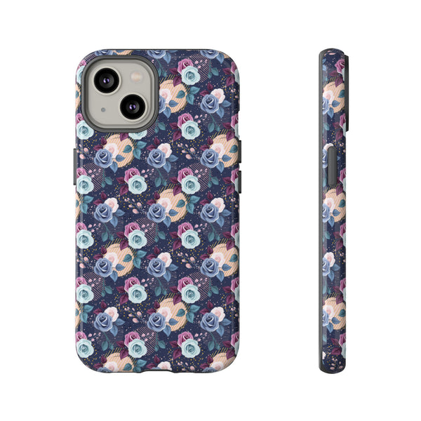 Navy & Pink Florals  - Tough Phone Case