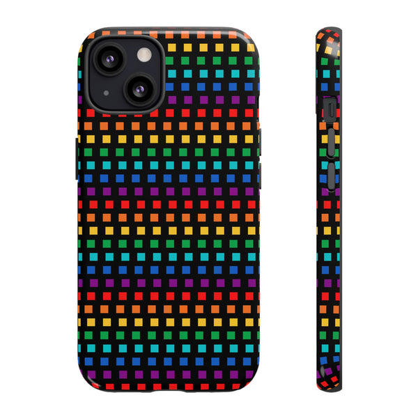 Rainbow Dots on Black - Tough Case