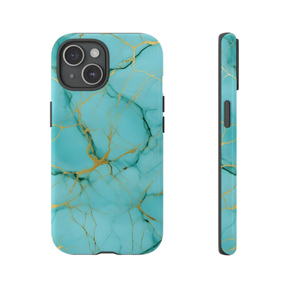 Teal Marble Tough Phone Case