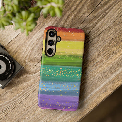 Rainbow Glitter Brush Strokes - Tough Case