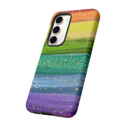 Rainbow Glitter Brush Strokes - Tough Case