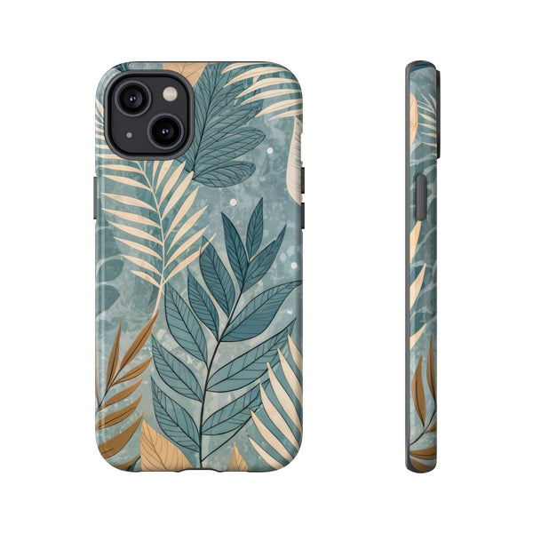 Blue Boho Leaves Tough Case