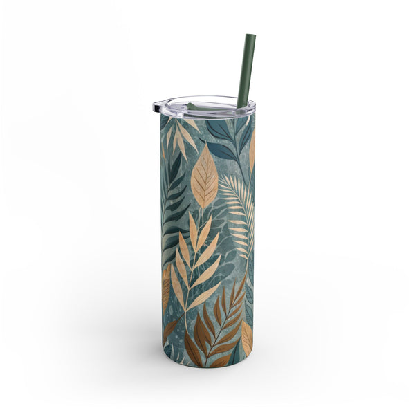 20oz Boho Leaves Matte Skinny Tumbler – Chic & Insulated Drinkware