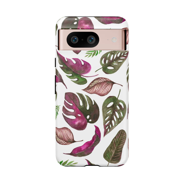 Pink & White Tropical Leaves - Tough Case