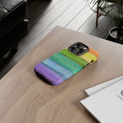 Rainbow Glitter Brush Strokes - Tough Case