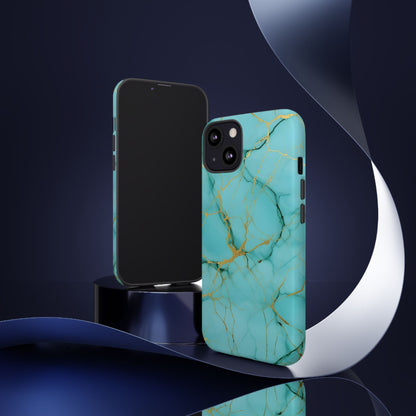 Teal Marble Tough Phone Case
