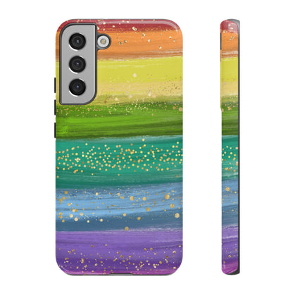 Rainbow Glitter Brush Strokes - Tough Case