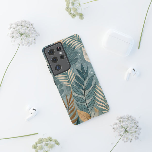 Blue Boho Leaves Tough Case