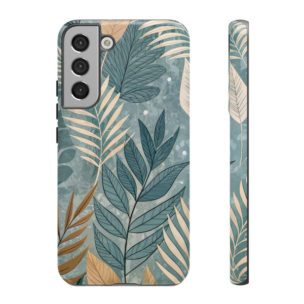 Blue Boho Leaves Tough Case