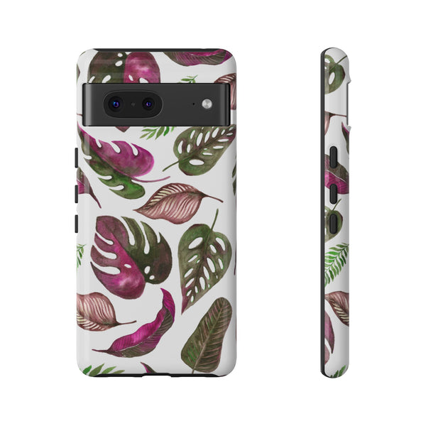 Pink & White Tropical Leaves - Tough Case