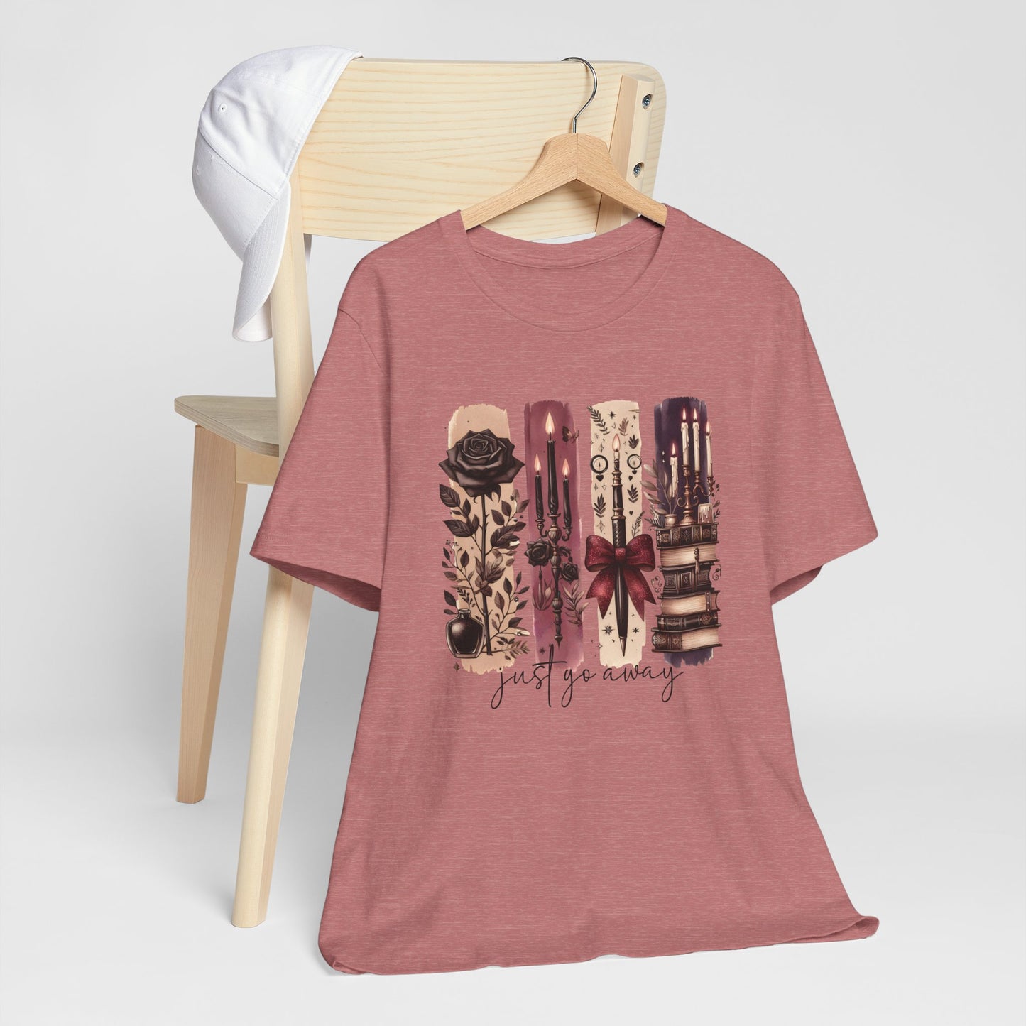 Just Go Away T-Shirt - Dark Fantasy Book Lover Tee | Bookish Introvert Aesthetic Shirt