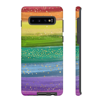 Rainbow Glitter Brush Strokes - Tough Case