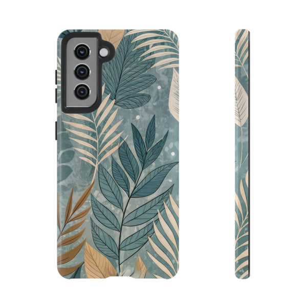 Blue Boho Leaves Tough Case