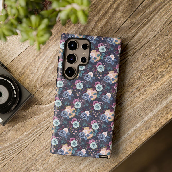 Navy & Pink Florals  - Tough Phone Case