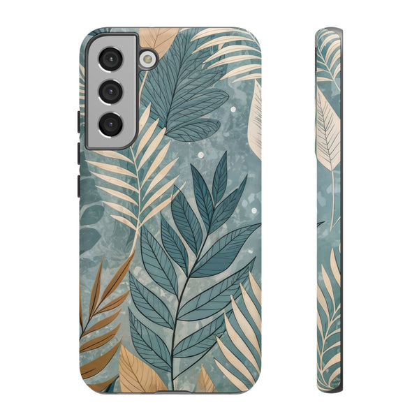 Blue Boho Leaves Tough Case