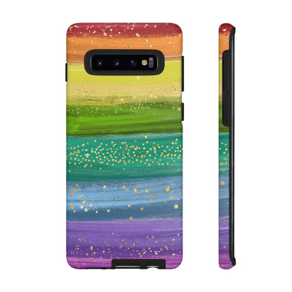 Rainbow Glitter Brush Strokes - Tough Case