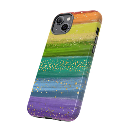 Rainbow Glitter Brush Strokes - Tough Case