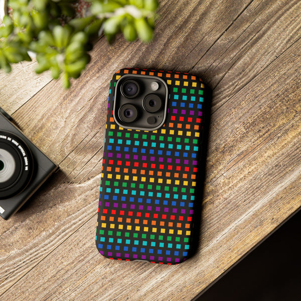 Rainbow Dots on Black - Tough Case