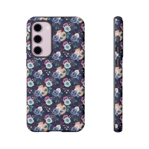 Navy & Pink Florals  - Tough Phone Case