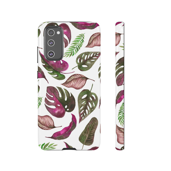 Pink & White Tropical Leaves - Tough Case