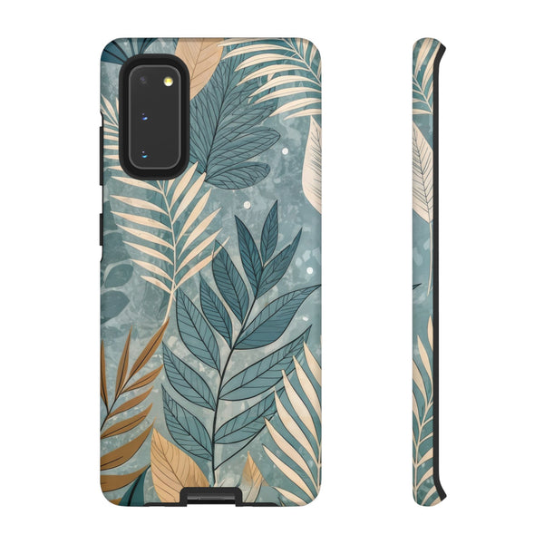 Blue Boho Leaves Tough Case