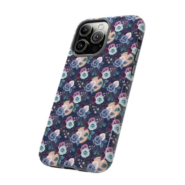 Navy & Pink Florals  - Tough Phone Case