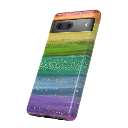 Rainbow Glitter Brush Strokes - Tough Case