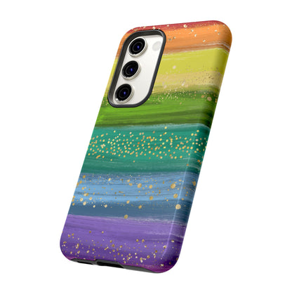 Rainbow Glitter Brush Strokes - Tough Case