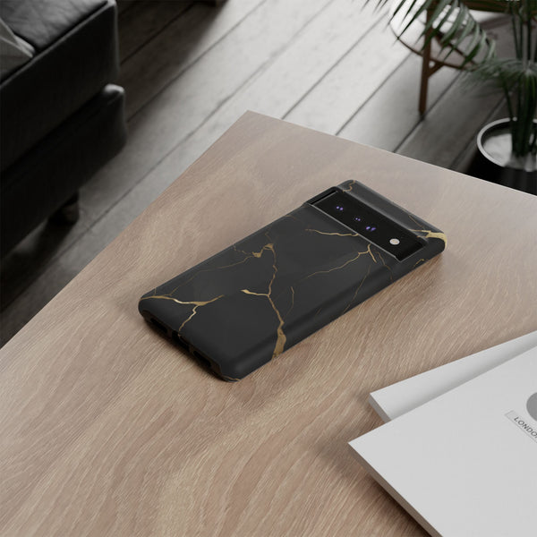 Black Marble  - Tough Phone Case