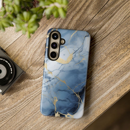 Navy Blue Marble Tough Phone Case