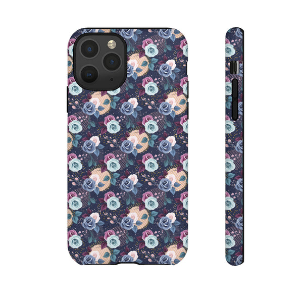 Navy & Pink Florals  - Tough Phone Case