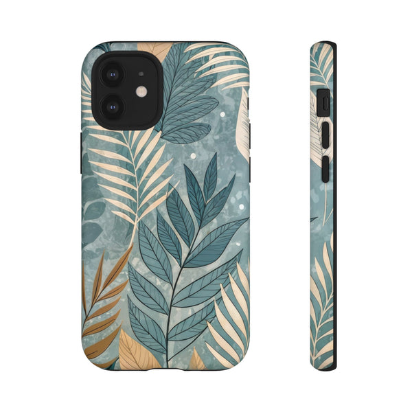 Blue Boho Leaves Tough Case