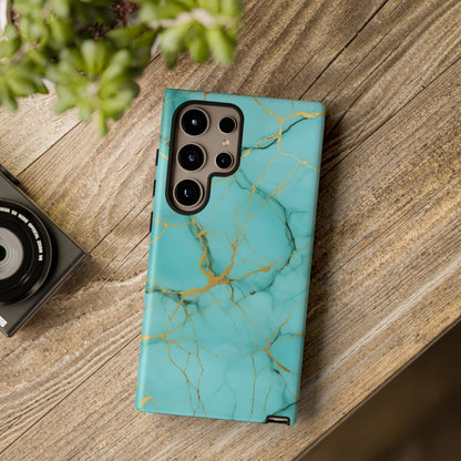 Teal Marble Tough Phone Case