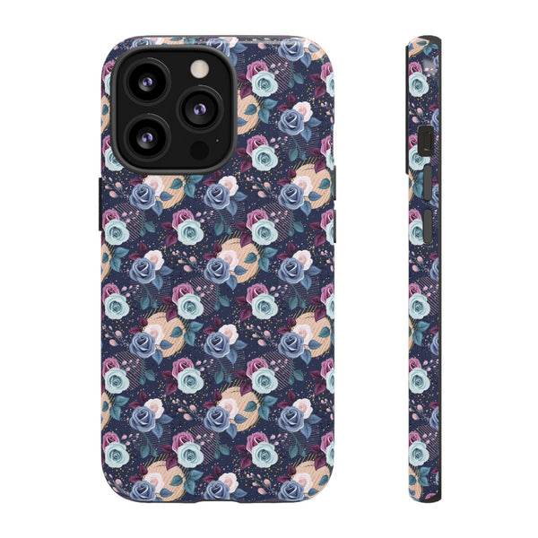 Navy & Pink Florals  - Tough Phone Case