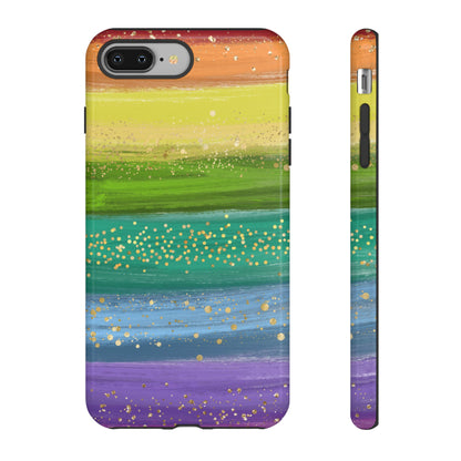 Rainbow Glitter Brush Strokes - Tough Case