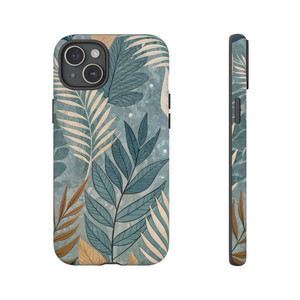 Blue Boho Leaves Tough Case